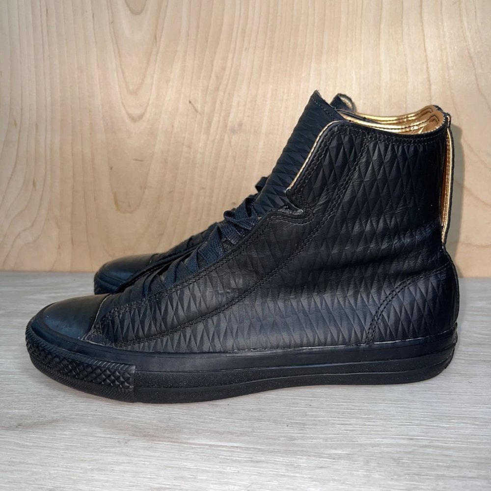 CONVERSE Chuck Taylor CT All Star Alpha Hi Leather Black/Gold Women's 8.5